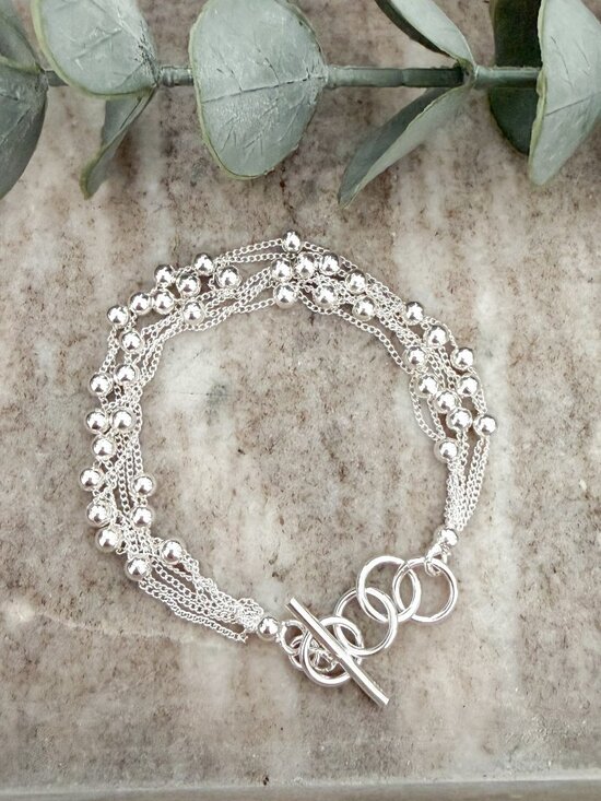 Jewelry - 925 Sterling Silver Bead Bracelet 4 MM Ball Bracelet Bead Bracelet